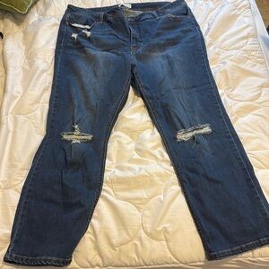Women’s jeans with distressing on knees